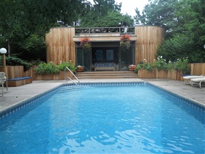 Beautiful outdoor pool and deck